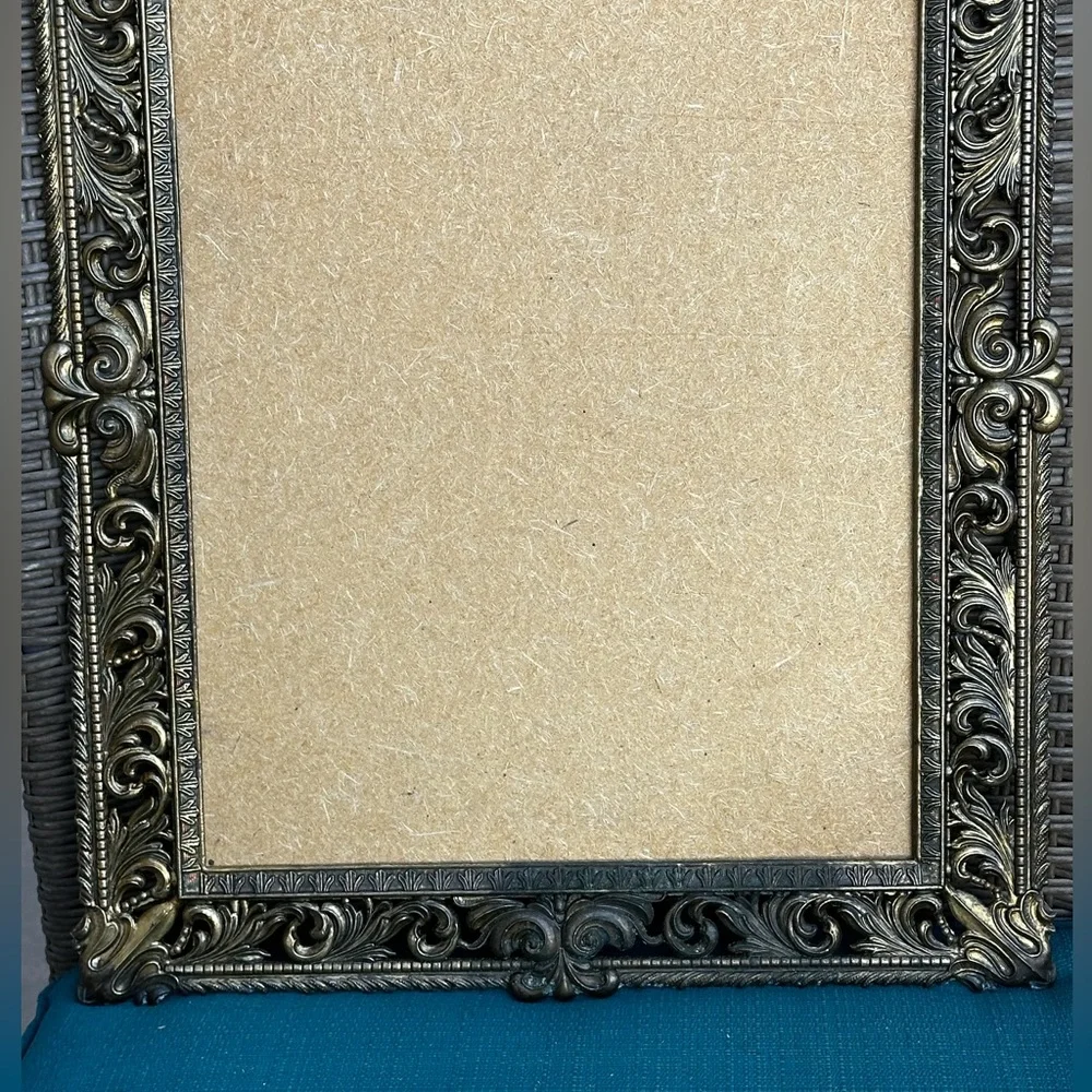 Antique brass Ornate Frame huge scroll work made Italy Picture Frame Red Velvet